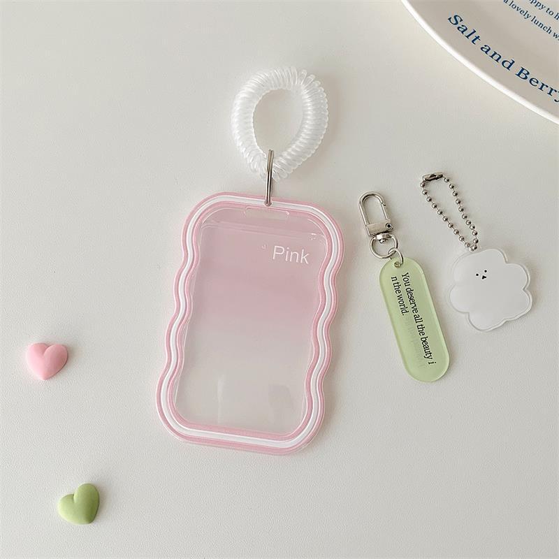 Soft Silicone Card Holder With Elastic Rope Pendant Photocard Holder Idol Photo Display Storage Protect Cover Keychain Bag Charm