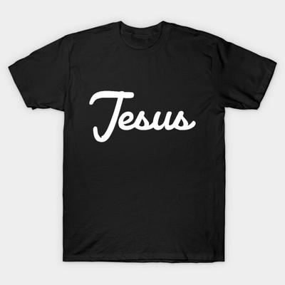 Asian Size Cotton Unisex Tshirt Print T-shirt Jesus Cursive Script Typography White Text T-shirt No-Cut Print Regular Fit
