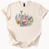 Seattle Skyline T Shirt Watercolor Cityscape Graphic Space Needle Urban Art Shirt Pacific Northwest Gift City Lover Shirt Soft Tee