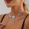 Elegant Butterfly and Pearls Chokers Necklace Adjustable Tassels Neck Jewelry Gift for Fashionable Women and Teens