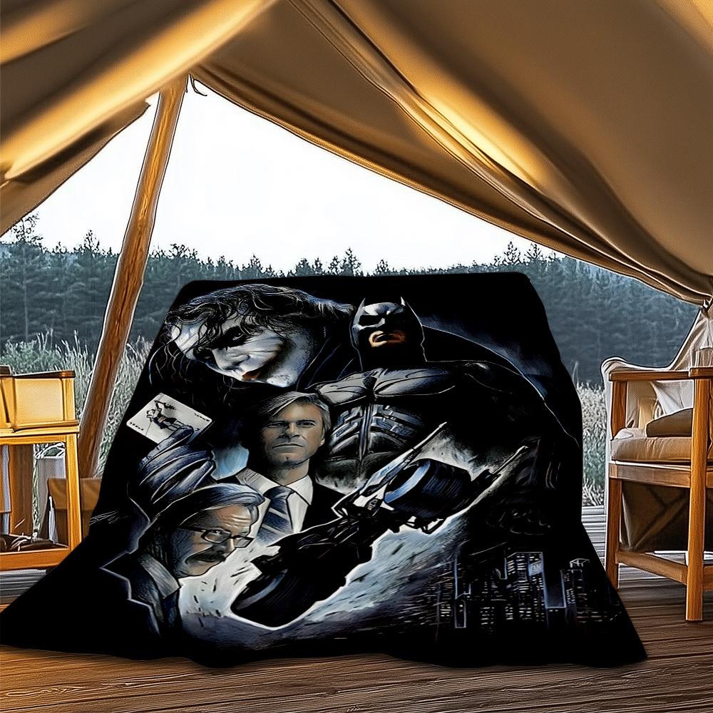 1pc Batman, Joker Outdoor Flannel Throw Blanket Soft, Lightweight & Warm for Sofa, Office