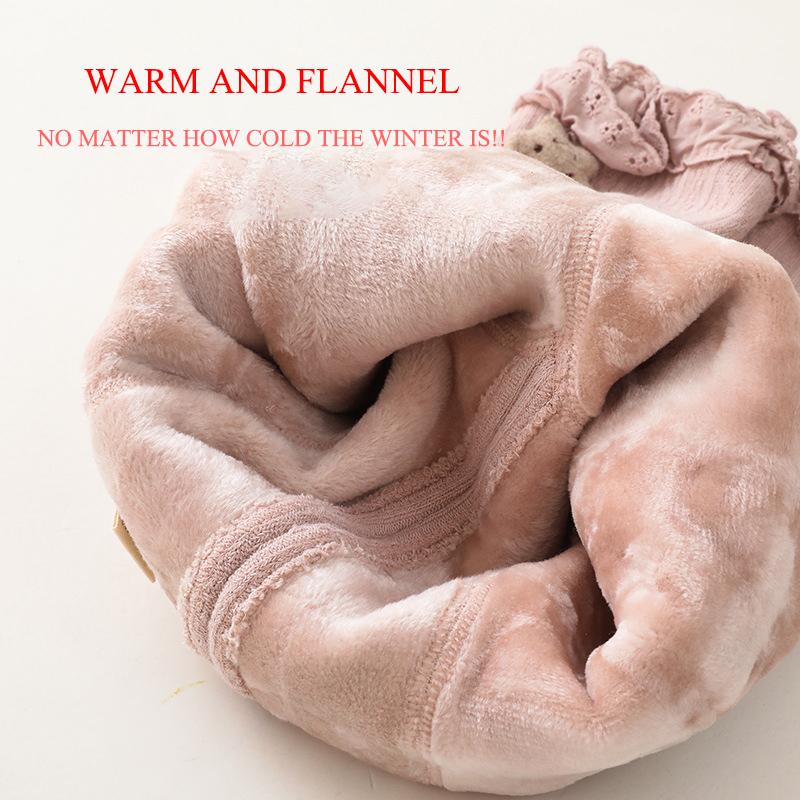 6-Month-Old Baby Winter Fleece White Base Pantyhose For Children Aged 5, Thick Solid Color Warm Pantyhose