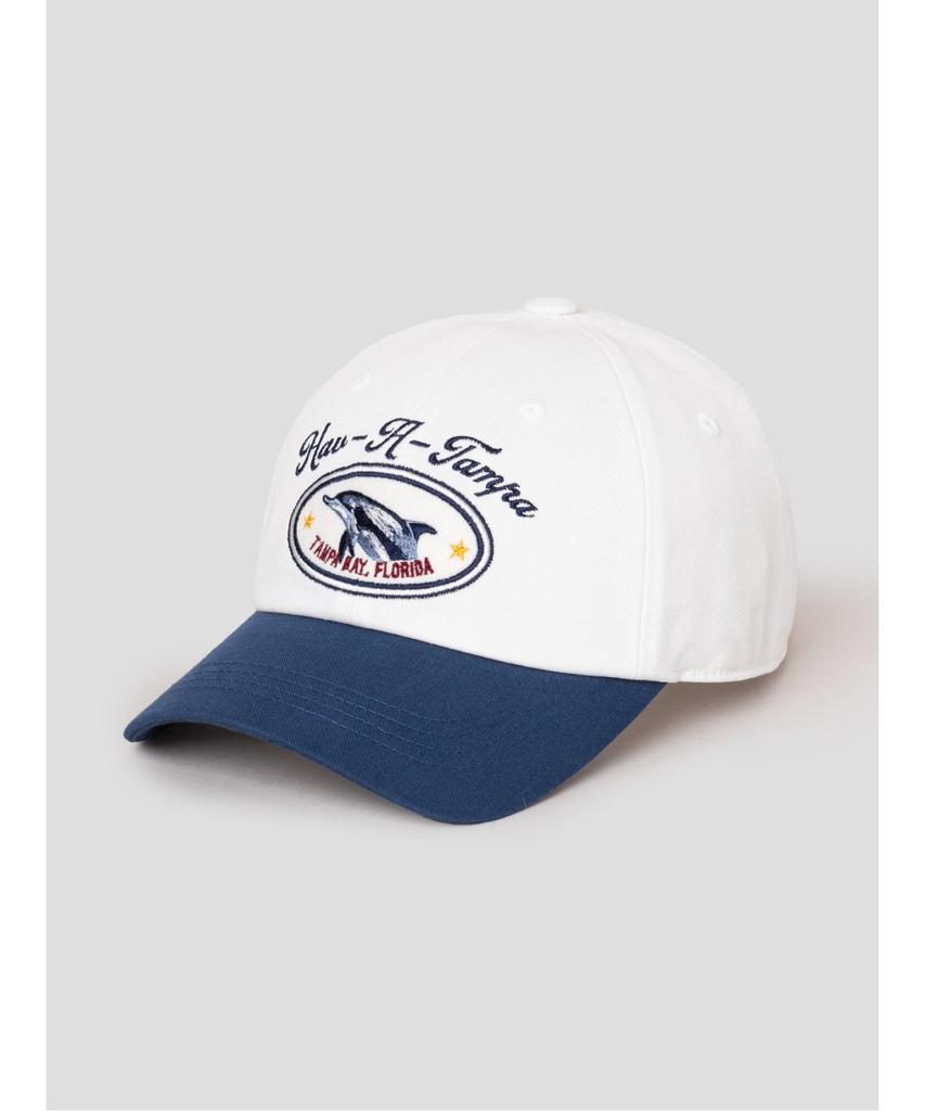 Saendeusaundeu (Unisex) Dolphin Wappen Cap White