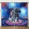 Curtains Starry Sky Astronaut Digital Printed Curtains Blackout Punched Bedroom
