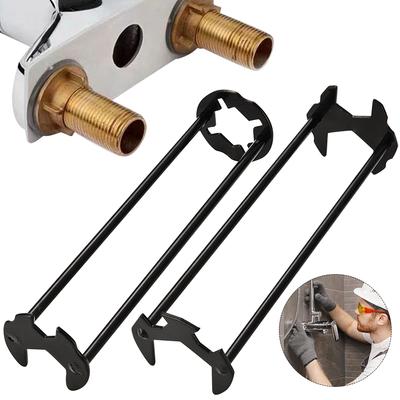 ברגים רב תכליתי כיור ברגים אינסטלציה כלי תיקון ארבע לסתות משושה מתחת לכיור מפתח ברגים אוניברסלי 7 גודל ברז ברז עבור צינור חדר אמבטיה