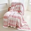 OEING Thick Snowflake Striped Throw Blanket