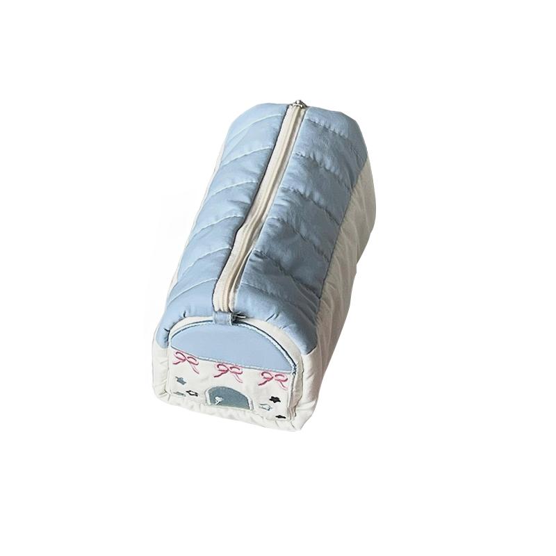 

Cute Pencil Case Kawaii Soft Pen Storage Bag Cosmetic Pouch Cartoon Large Capacity Student Stationery School Supplies небо синє кольору