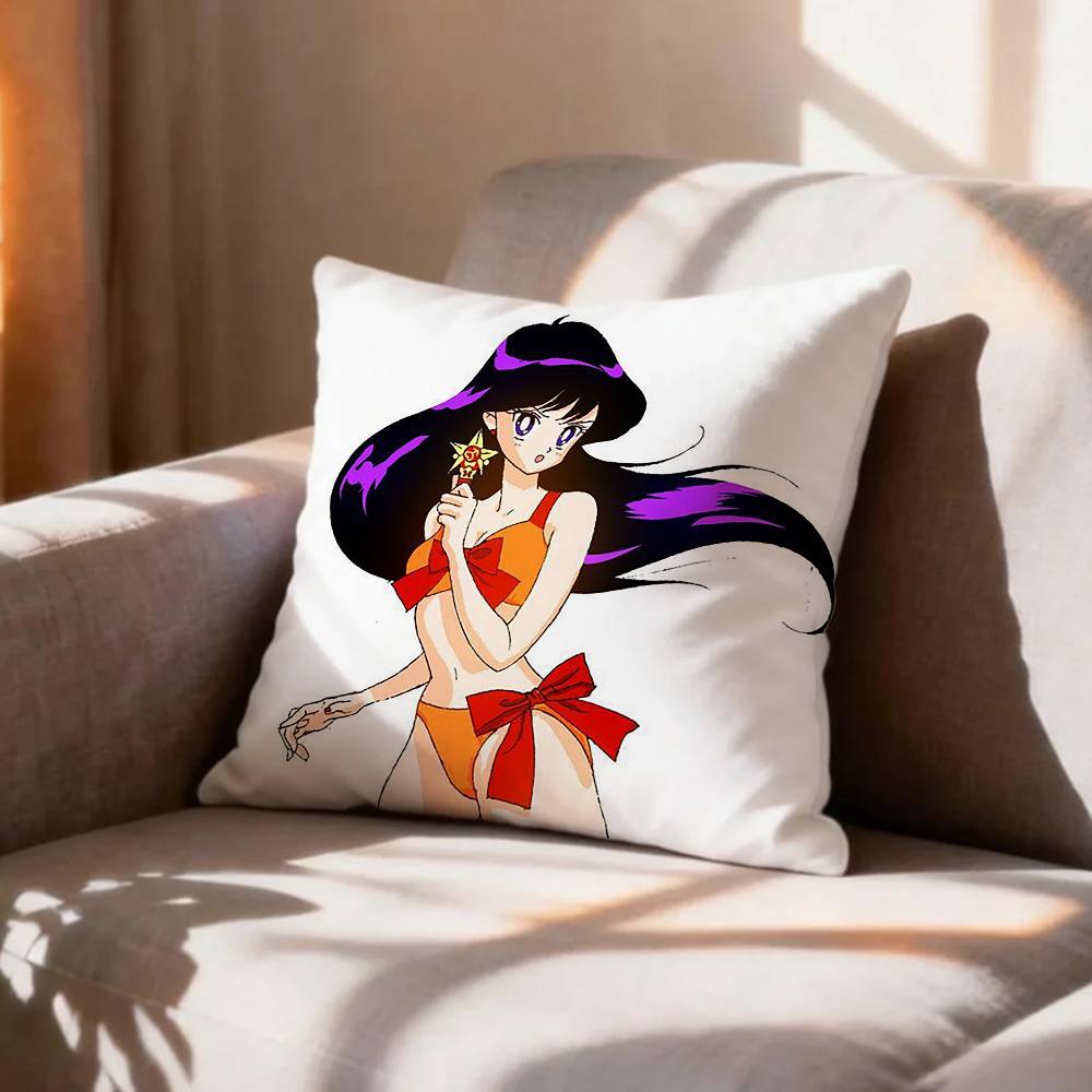 CUTE R-Rei Hino Sailor Mars  Pillow Case Pattern Printed Pillowcase For Living Room Sofa Cushion Cover