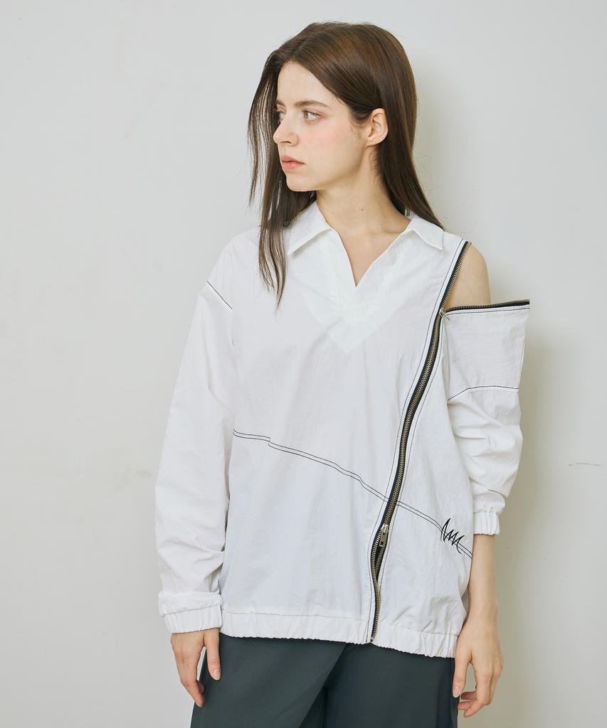 Yuseuteule Open Collar Windbreaker (White)