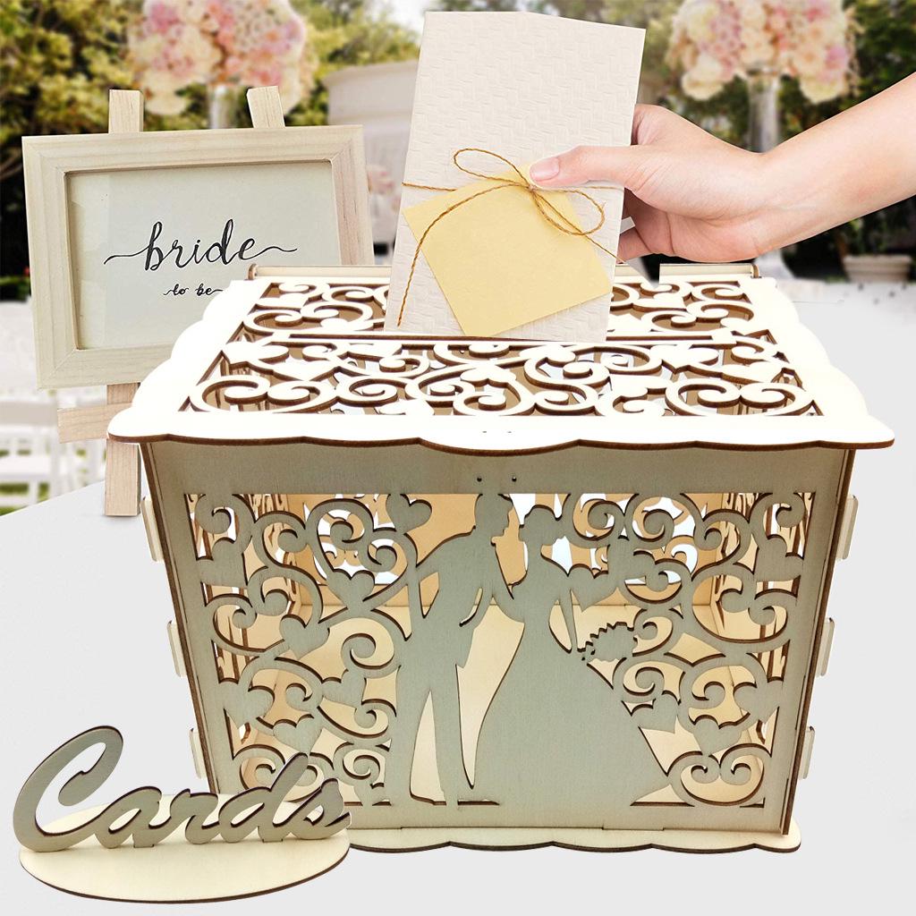 DIY Wooden Wedding Card Box and Business Card Holder