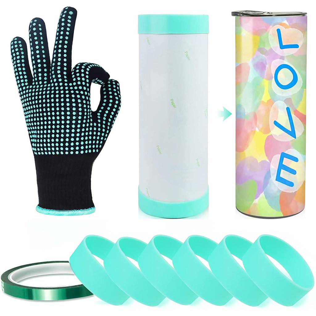 Silicone Bands Elastic Sublimation Paper Holder Ring Band Prevent Ghosting Water Bottle Bands with Gloves for Cord Bag Wrapping