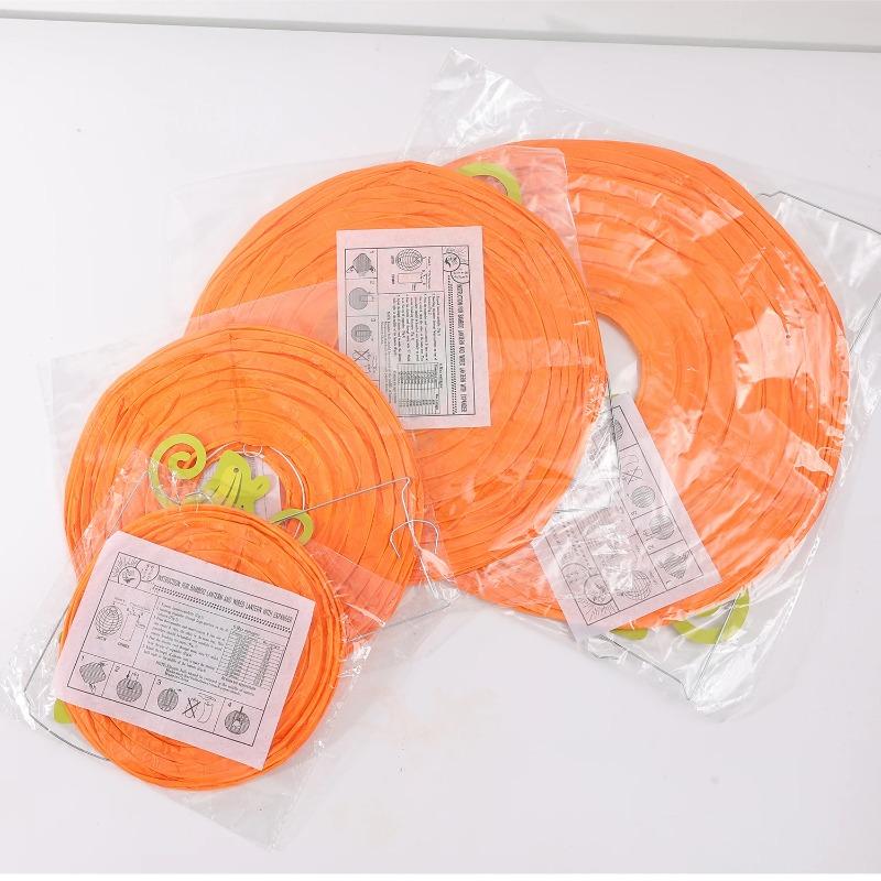 Halloween Round Paper Pumpkin Hanging Lantern Decoration for Thanksgiving Fall Festival Indoor Outdoor Party Patio Home Holiday Scene Decor Supplies