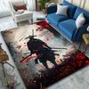 1PC Samurai with Swords Red Leaves Print Carpet Rug for Living Room Bedroom Sofa Doormat Home Decor Non-slip Floor Mat