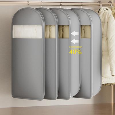 1/3Pcs Hanging Garment Bags with Self Compression Zipper Large Capacity Dustproof Space Saving Garment Clothes Bags