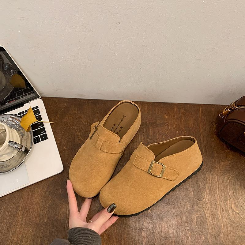 Thick-soled Inner Height-increasing Boken Shoes Women's Outer Wear Bag Head Half Slippers 2025 New Spring and Autumn One-pedal Lazy Slippers