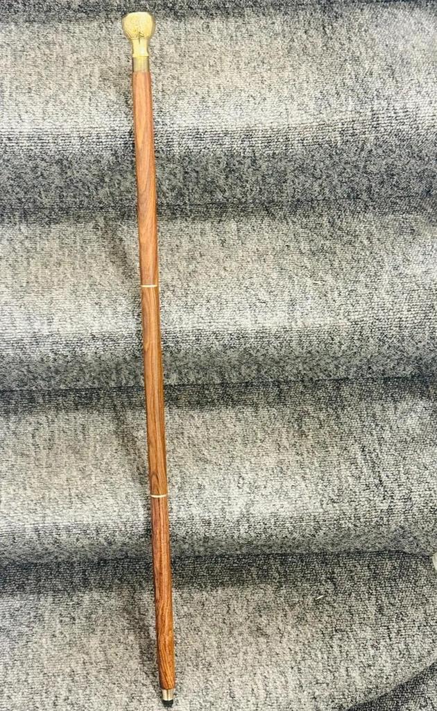 Gentleman's Walking Stick, Brass Handle New Antique Brass Walking Stick
