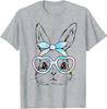 Cute Bunny Rabbit Face Tie Dye Glasses Girl Happy T Shirt