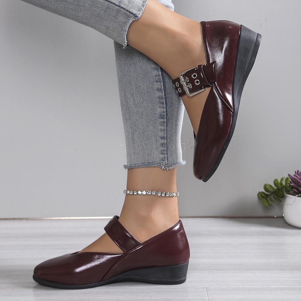 Fashion Woman Buckles Round Toe Pumps Loafers Casual Daily Flats Shoes Mary Jane Shoes 2025 Spring New Horsehair Mary Jane Flats Shoes