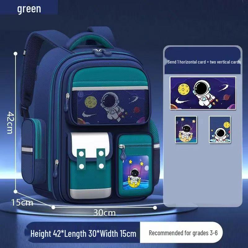 Astronaut Children's Ultralight Spine Protection School Backpack for Boys, Grades 1-6