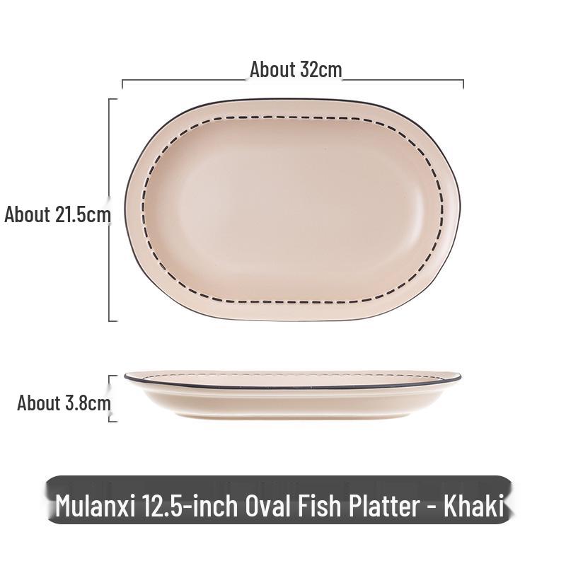 Magnolia Creek Ceramic Rice Bowl and Plate Set - Japanese Underglaze Tableware, Stylish Ins Style.
