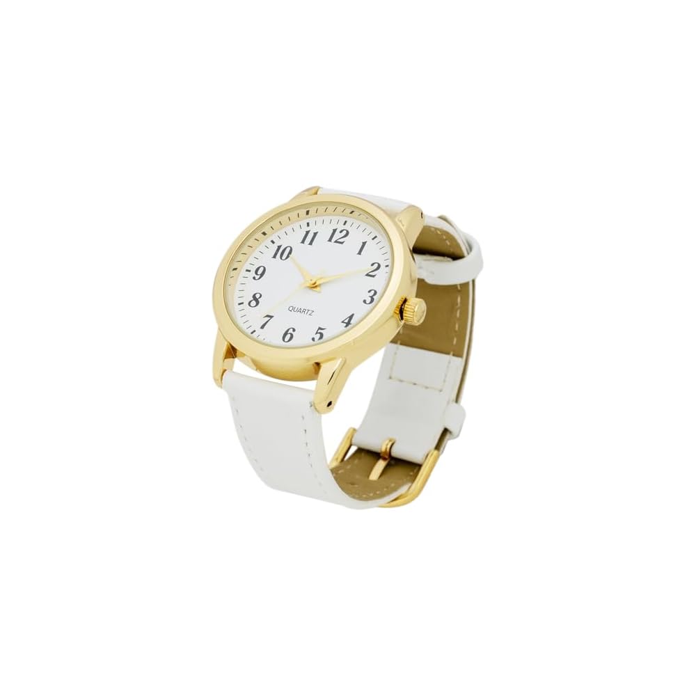 Fieldwork Women s Analog Watch White Leather Strap Classic Style