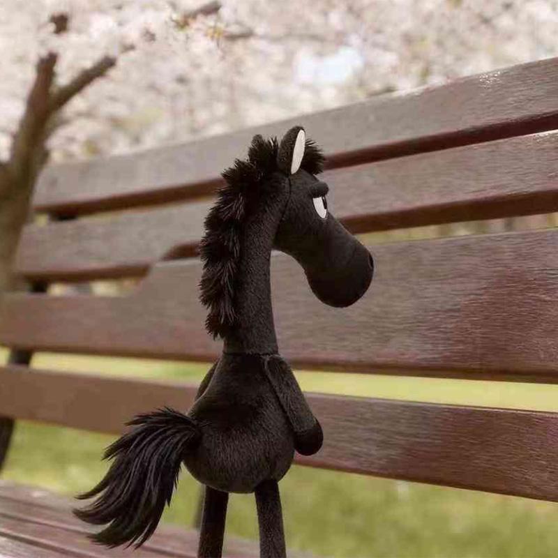 Black Horse Keychain Plush Toy Backpack Pendant Decoration Year Of The Horse Plush Toy New Year's Souvenir Gifts For Boys Girls