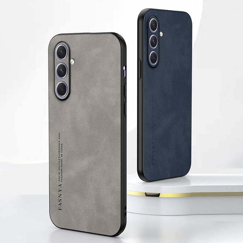 For Samsung Galaxy A24 4G (162.1 X 77.6 X 8.3mm) Case Anti-Drop PU+TPU Slim Phone Cover