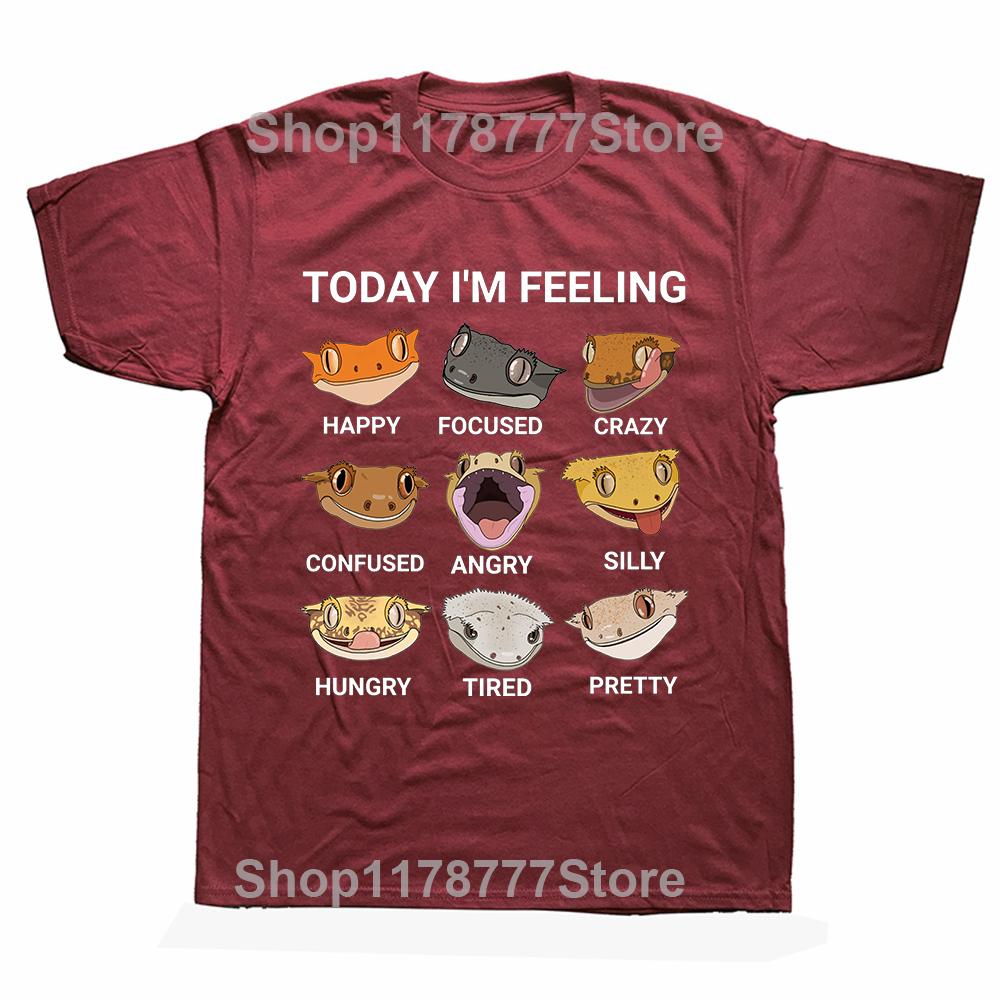 Today Im Feeling Crested Gecko Lover Creative TShirt for Men Round Neck 100 Cotton T Shirt Hip Hop Gifts Streetwear