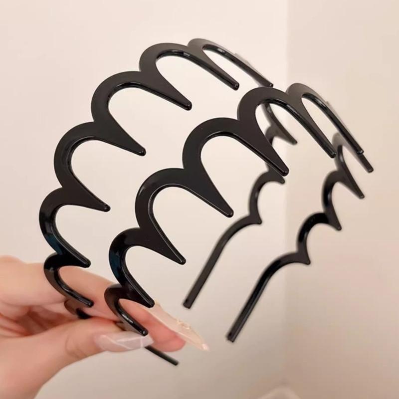

2Pcs Women Headband with Teeth Light Weight Hairband Wavy Hair Hoop For Women Gym Workout Sports Hair Accessories X3UC CN