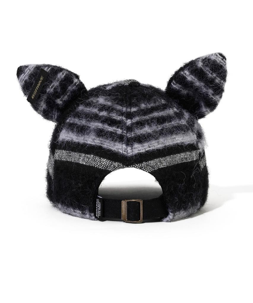 Bieseulaebis Short Bunny Ear Paw Fur Cap Black