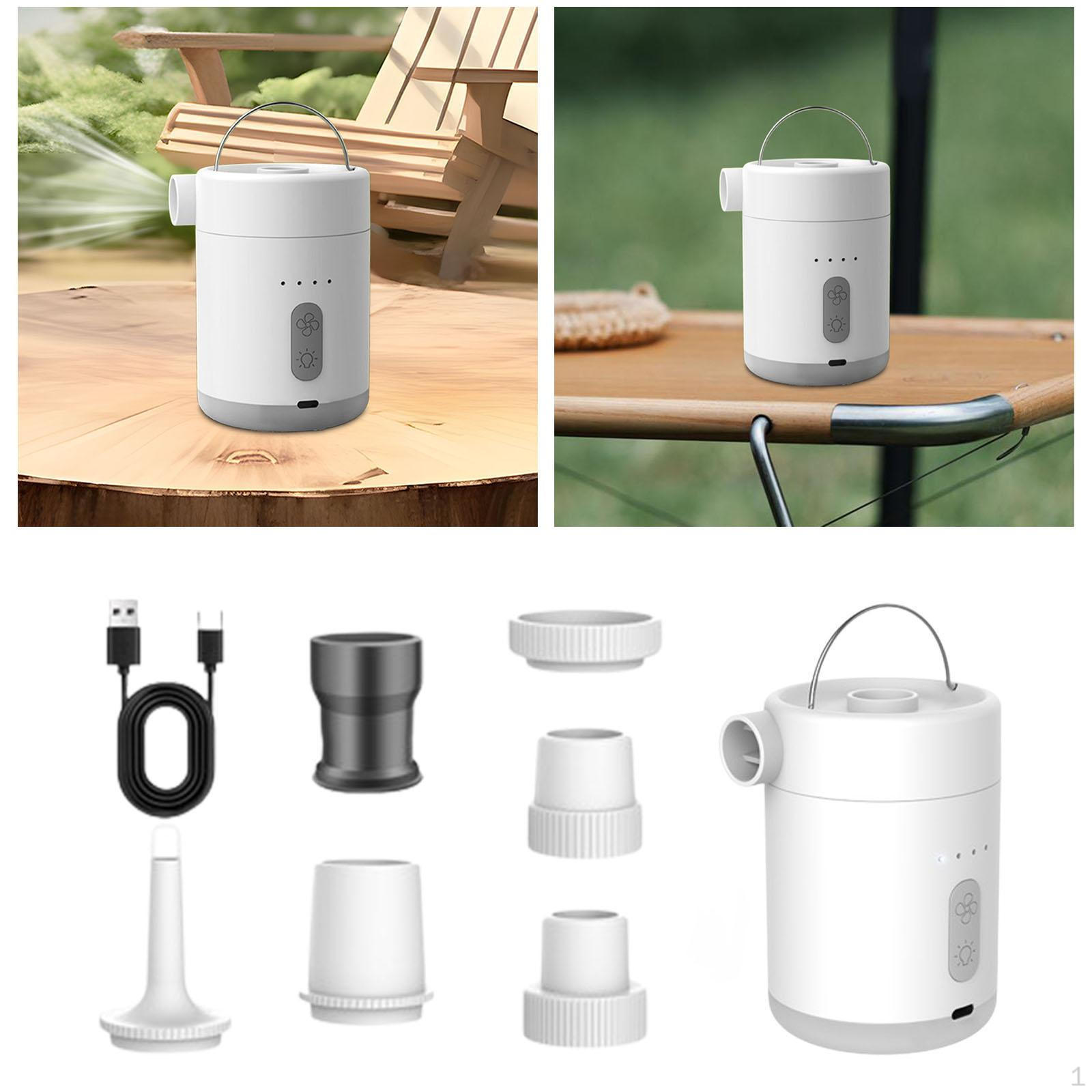 

Электрический воздушный насос для накачивания и спуска воздуха, многофункциональный мини-с подсветкой для палатки белый