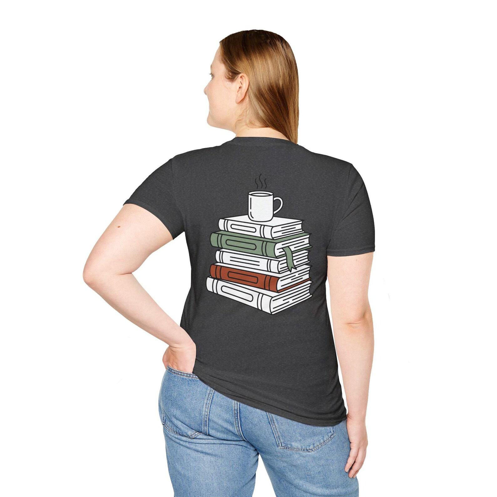 Stay Curious T-Shirt | Books and Coffee Graphic Tee | Bookworm Gift for Readers XL