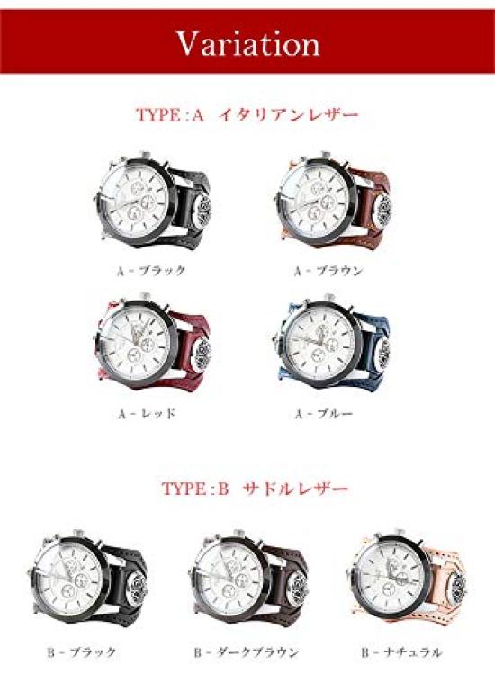 DaysArt Chronograph Genuine Leather Saddle Leather Bracelet DA Water Luminous Comes with Box Men's Watch, (Italian Leather), Watch, Concho, Resistant,