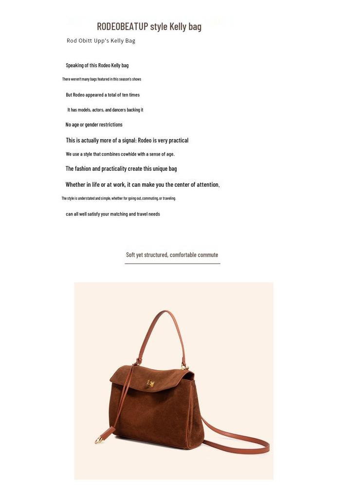 Genuine Leather Crossbody Tote Bag - Large Capacity, Light Luxury Suede Underarm for Women