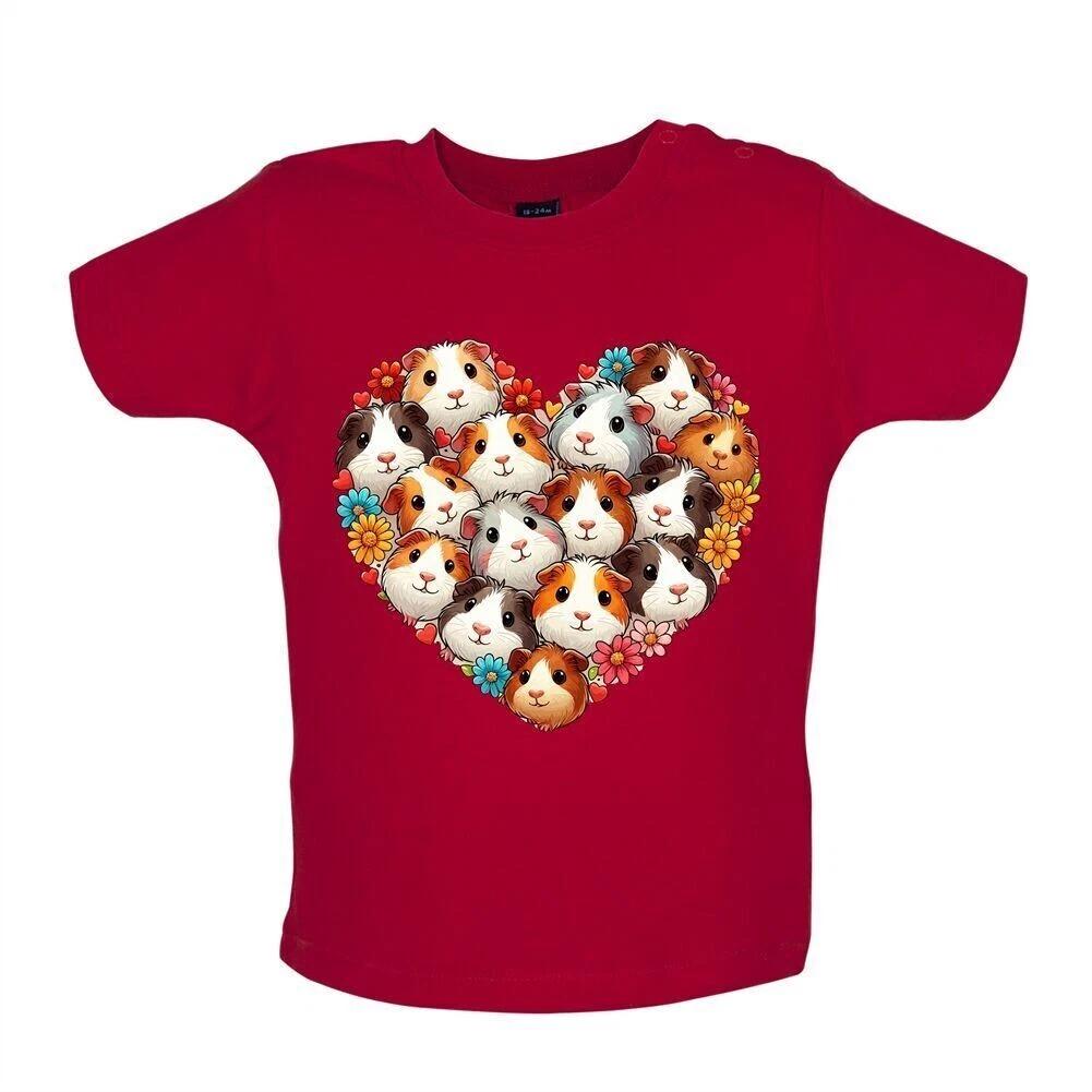 Love Heart Guinea Pig Style - Kids Baby Kids Boys Girls Unisex T-Shirt / Bodysuit - Pig Boars 120