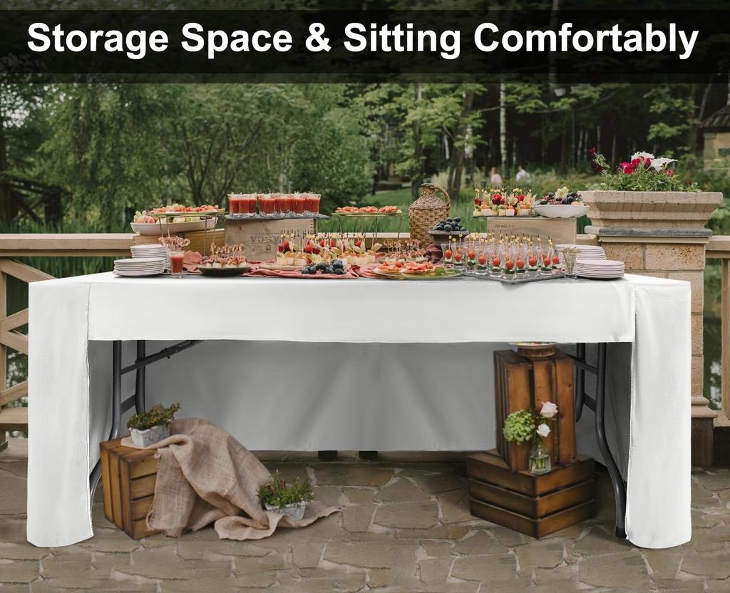 6FT Rectangle Tablecloth Table Cover for Rectangular Tables In Washable Polyester-Great for Buffet Table Parties Holiday Dinner