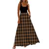Ladies' Plaid Printed Summer Casual and Fashionable Sleeveless Long Dress