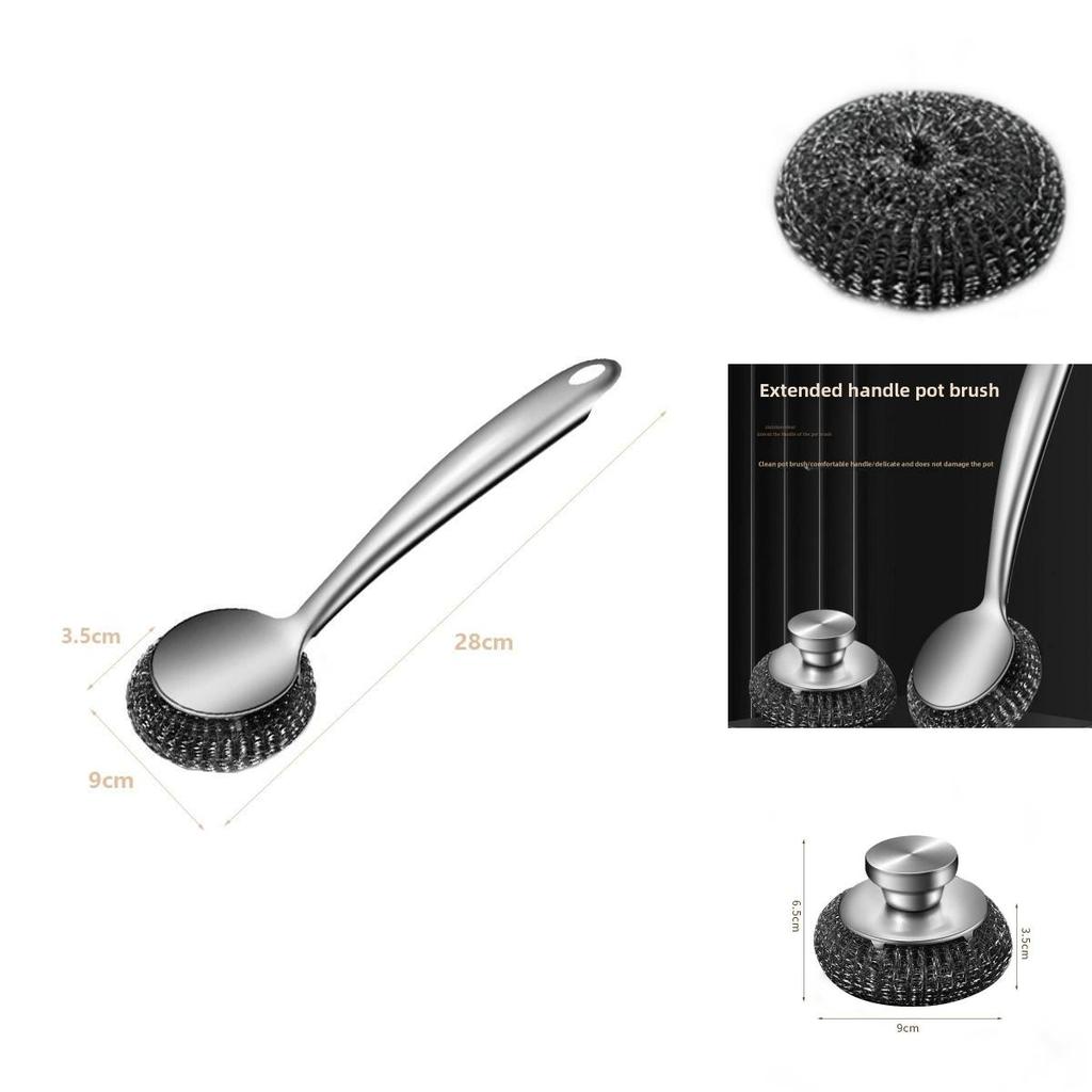 Stainless Steel Dish Scrubber Set With Handles For Deep Cleaning Kitchen Utensils