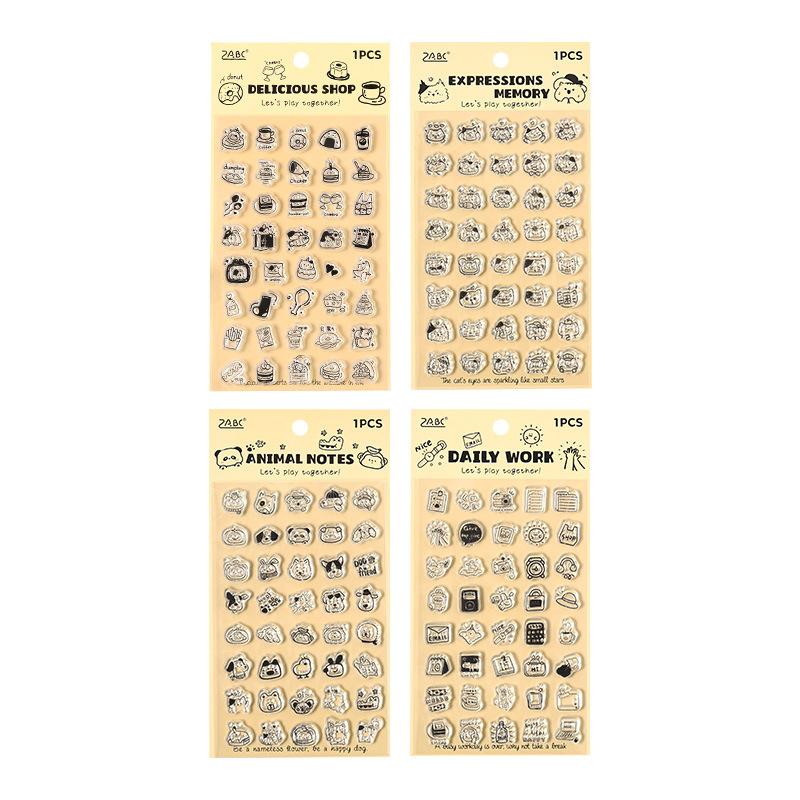 Cute Silicone Stamps Set Sweet Animal Dessert Playful Kids Handwriting Seals stamp Scrapbooking DIY Decor Stamps for Journals
