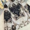 Women French Retro Palace Style Geometric Print Long Sleeve V Neck Loose Blouse