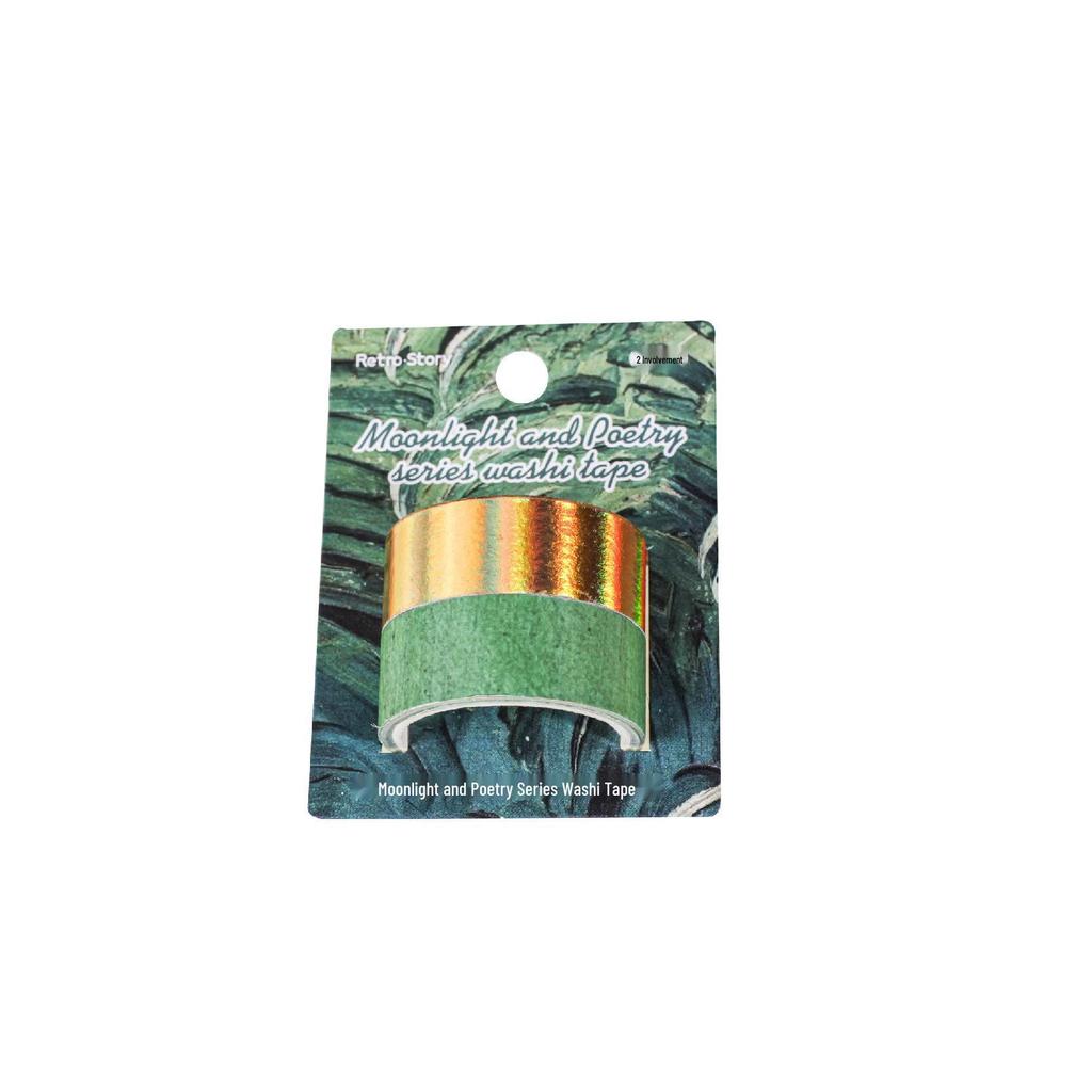Moonlight & Poetry Series: Retro Washi Tape Set - 2 Rolls for Journaling