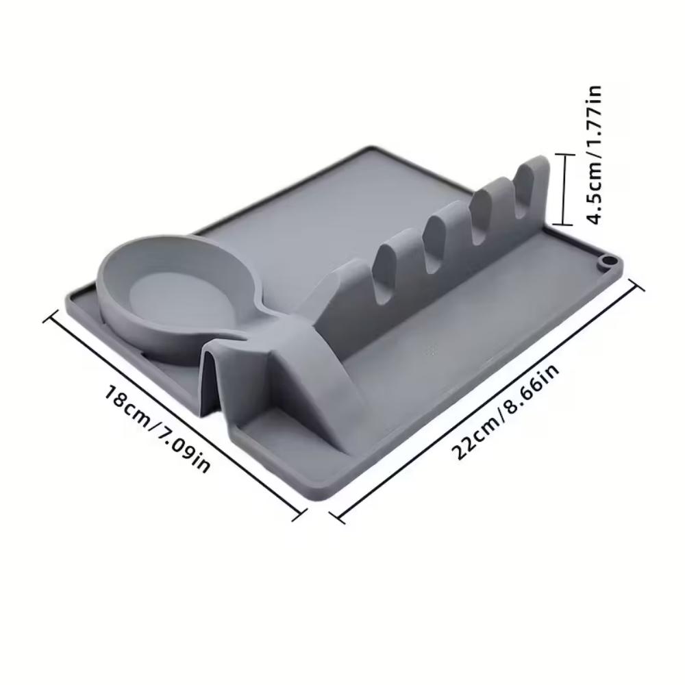 Silicone Utensil Rest with Drip Pad; Spoon Holder for Stove Top; Spoon Rest; Large Spoon Rest; Silicone Spoon Rest; Utensil Rest