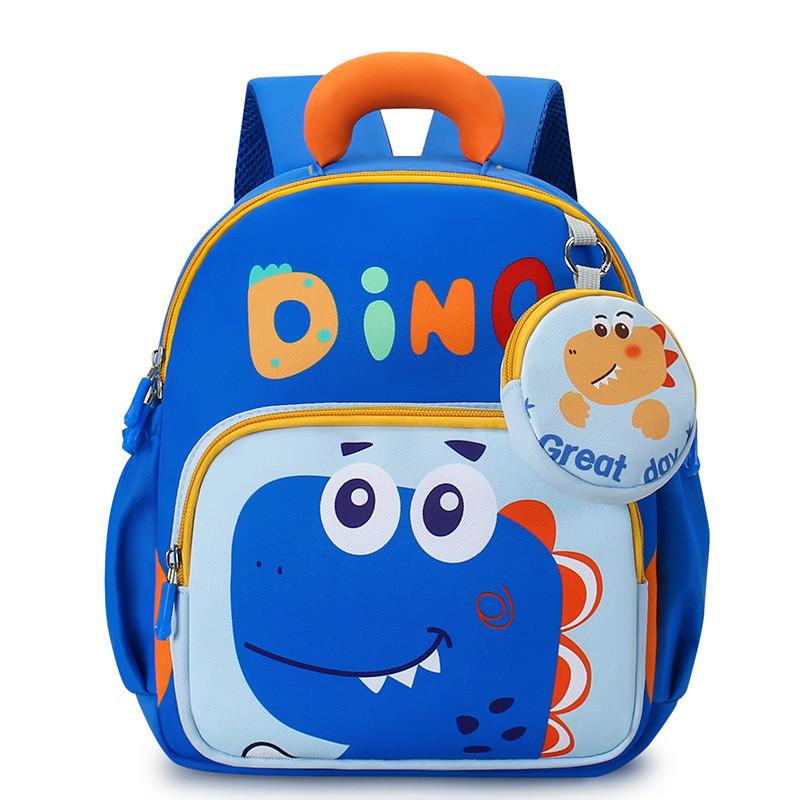 

Childrens Cartoon Dinosaur And Unicorn Backpack With Breathable Nylon For Kindergarten Kids SkyBlue