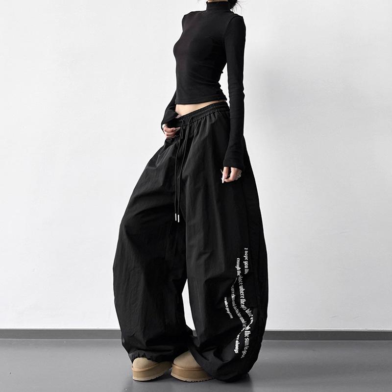 

Women s Black Fleece-Lined Wide-Leg Sweatpants - Winter 2025 Collection Small чорний
