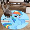 Rainbow Dash, My Little Pony Stuhlmatte Runde Teppichboden Büroteppich, Maschinenwaschbar, Rutschfest, Geeignet für Wohnzimmer, Schlafzimmer