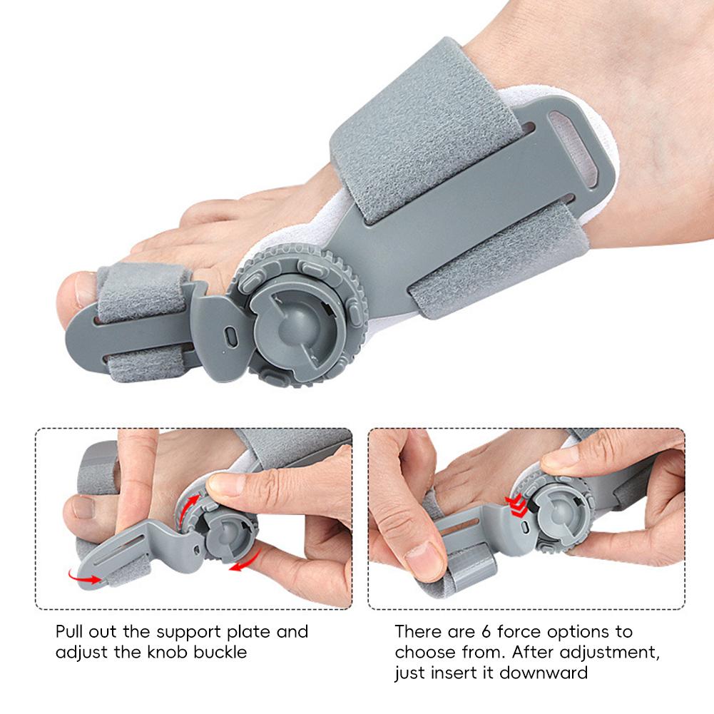1pc Breathable Hallux Valgus Splint Orthopedic Toe Alignment Bunion Corrector Anti-slip Heel Strap for Left & Right Toe Separator