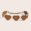 Retro Wide Heart Link Belt Fashion Accessory Waist Cincher Band For Jeans Dresses In Multiple Color