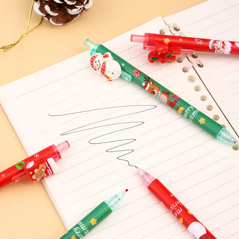 36 Pcs New Christmas stockings Neutral Pen Modeling Black Signature Pen Student Prize Gift Writing Tools Holiday Gift Novelty Stationery Teacher Party
