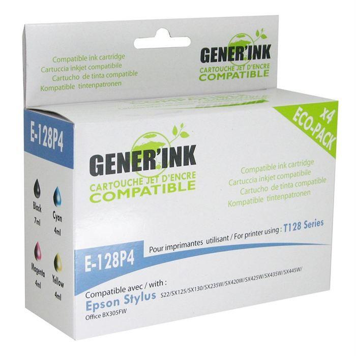 Compatible - Pack de 4 cartouches d'encre - EPSON T1285