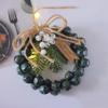 Wall Ornaments Christmas Garland Green Leaf Hanging Wreath Christmas Wreath Bell Pendant  Gift
